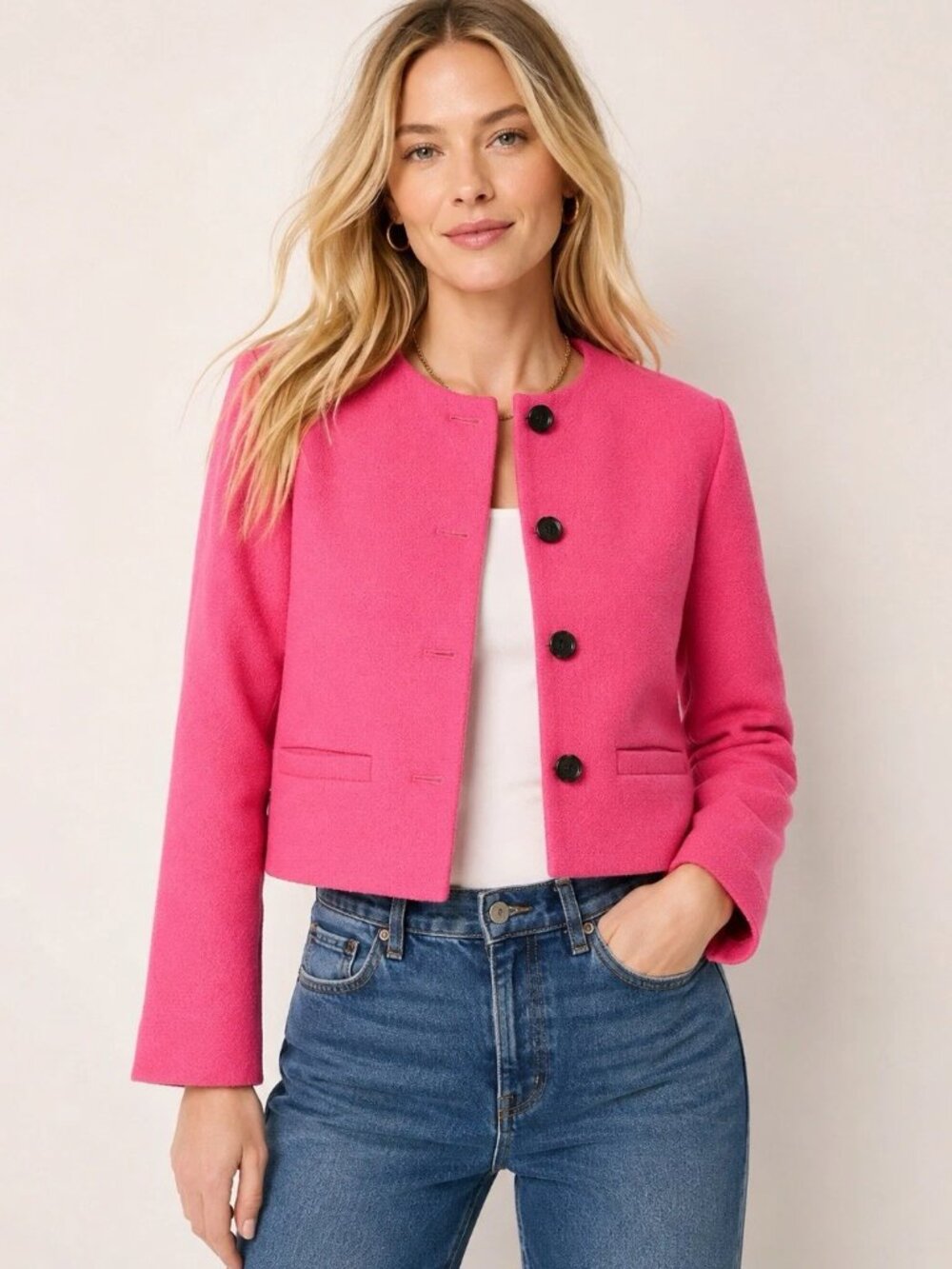 J.Crew Collection Lady Bomber Crop Jacket Pink 6